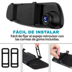 Espejo Retrovisor Sate A-DVR054 con Cámara Frontal y Trasera Full HD 1080P