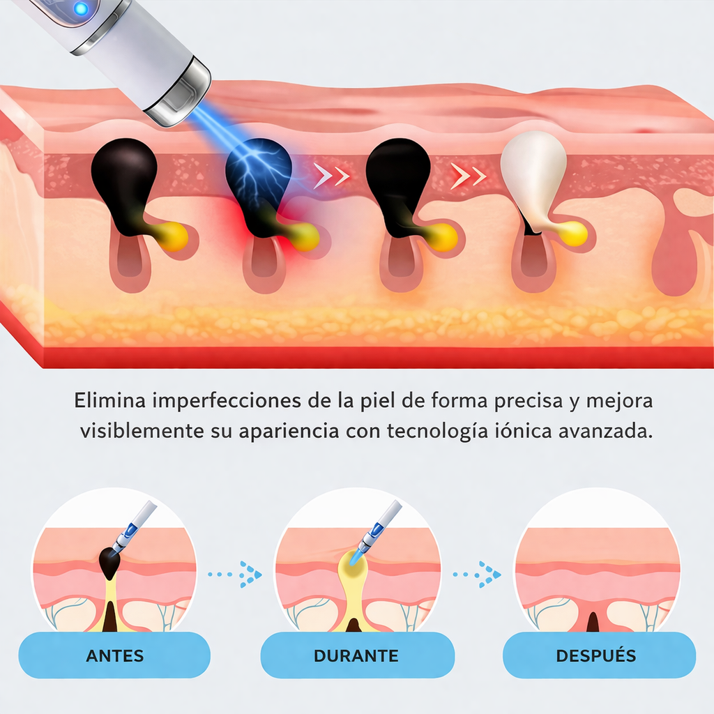 Lápiz antiacné con luz azul para tratar imperfecciones de forma precisa