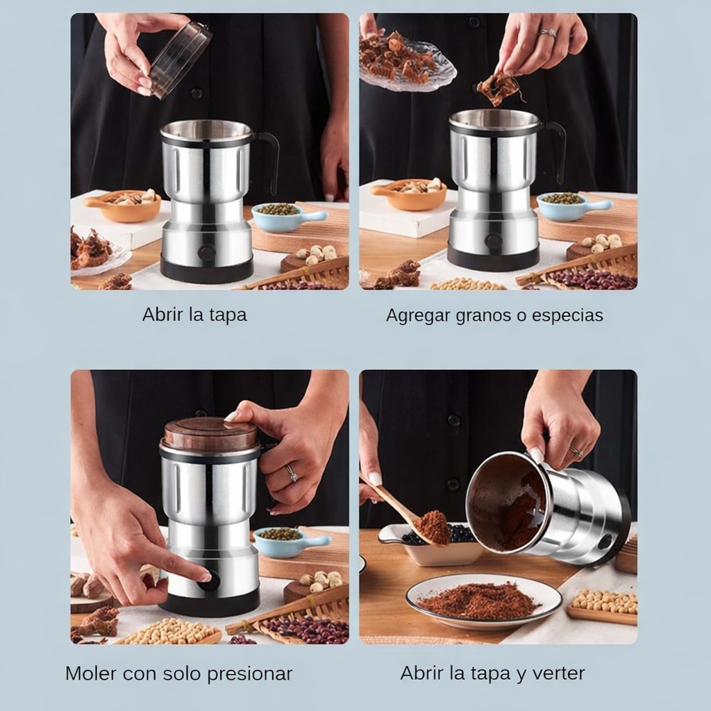 Molino Eléctrico Multifuncional para Café y Granos